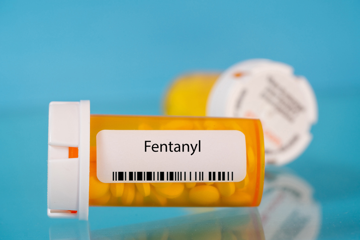 Fentanyl pill bottle, conceptual image