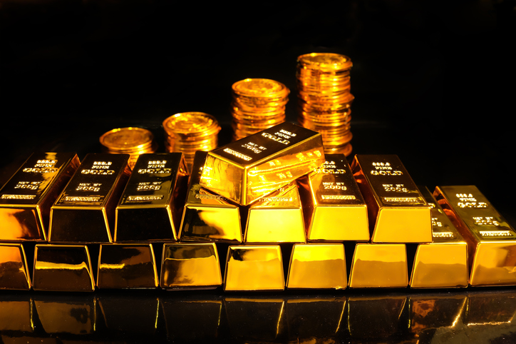 Gold bars on background, Business and Financial concepts.