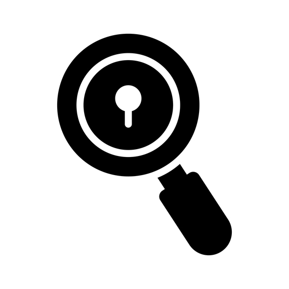 Magnifying glass with scan searching security concept. Security vector illustration