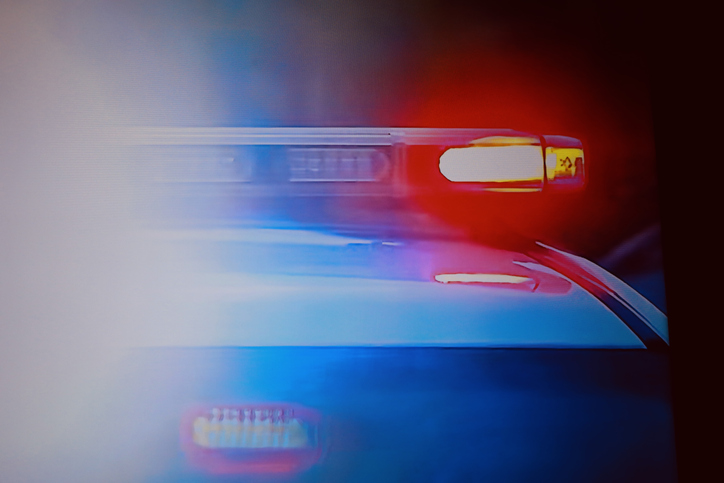 Police and crime concepts - flashing siren