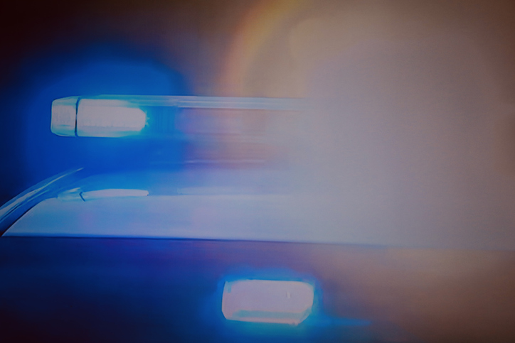 Flashing police car lights for emergencies