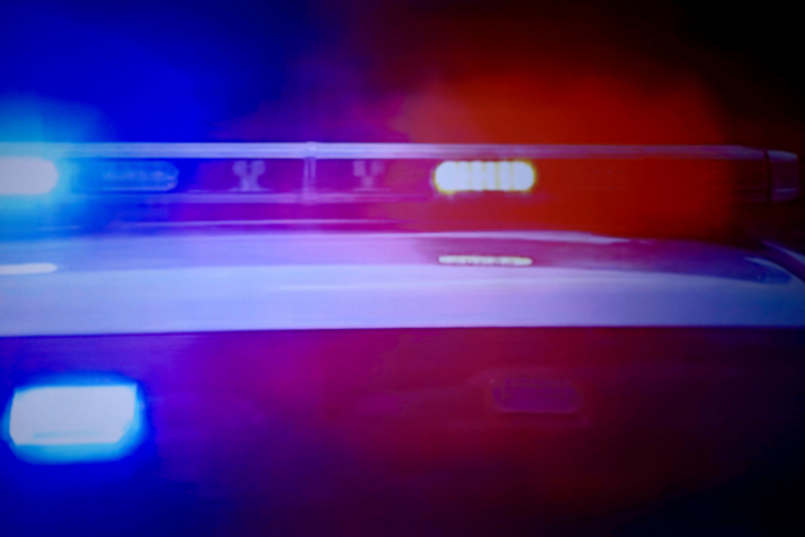 Police car flashing lights