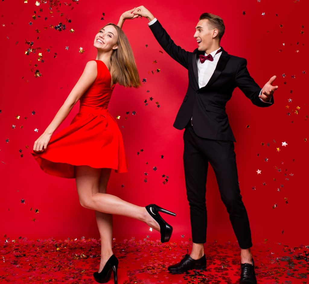 Vertical full length body size view of two attractive gorgeous s