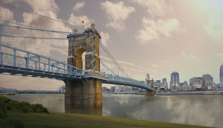 John A. Roebling Suspension Bridge in Cincinnati, Ohio