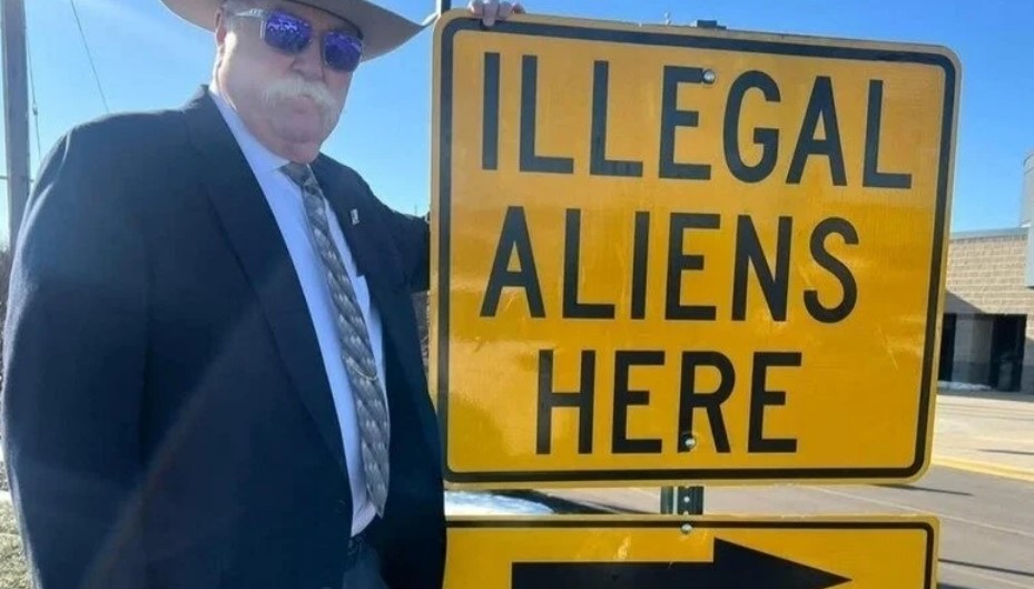 Butler County sheriff Richard Jones, and his "ilegal aliens" sign