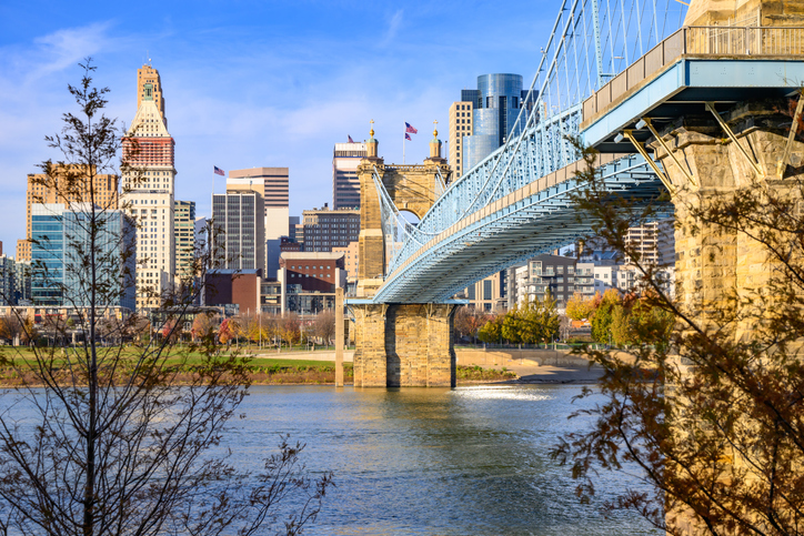 Ohio River Bridge and Cincinnati Skyline