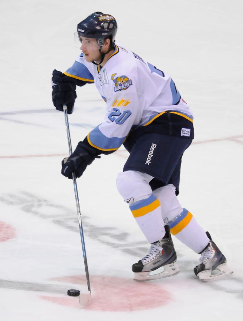 Toledo's Tyler Doig (20), a former Royal.Reading Royals lose 7-3 to the Toledo Walleye in an ECHL minor league hockey game at the Sovereign Center, Reading.Photo by Jeremy Drey3/13/2011