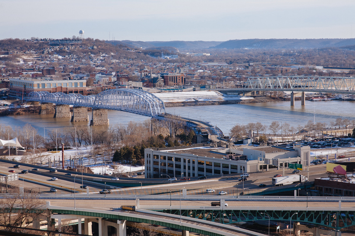 View from Eden Park (Cincinnati, Ohio) Across the Ohio River Toward Newport