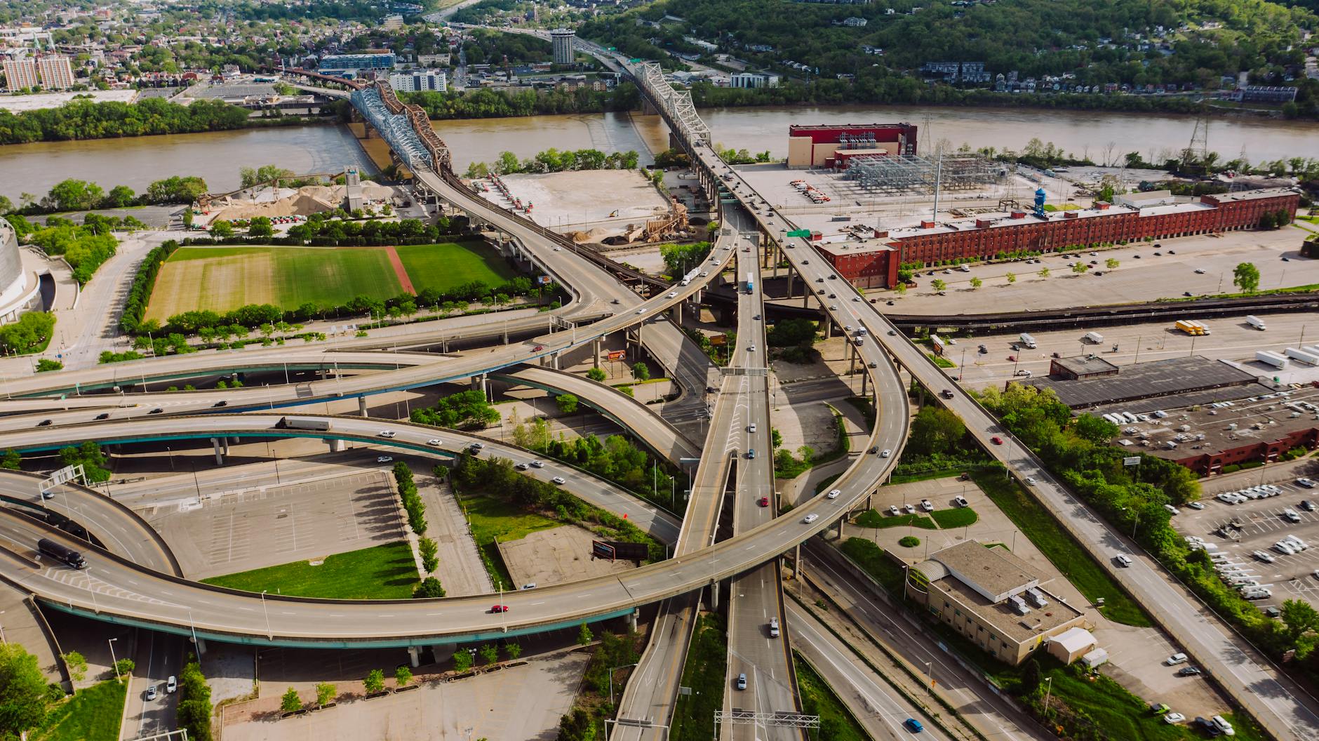 junction above city park and river