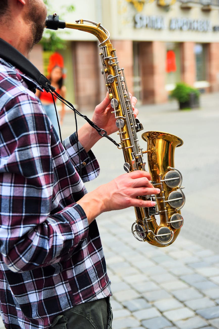 man playing saxophone