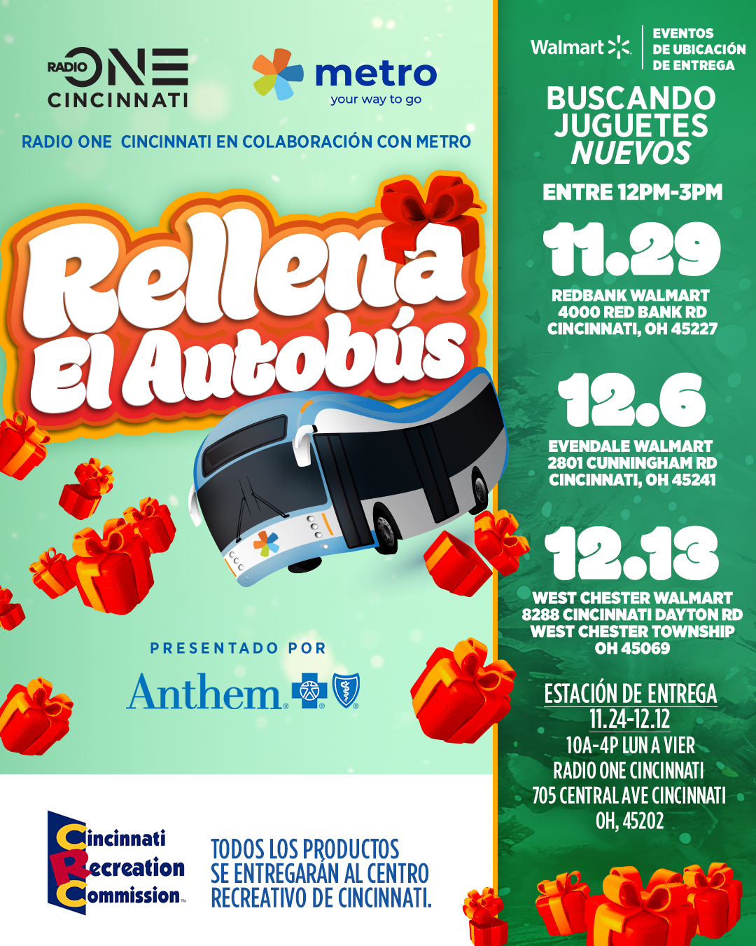 Cincinnati lanza “Rellena el Autobús” para donar juguetes