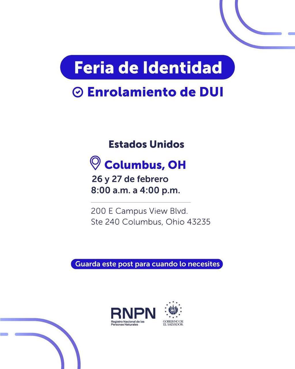 Feria de Identidad en Columbus para salvadoreños en OH