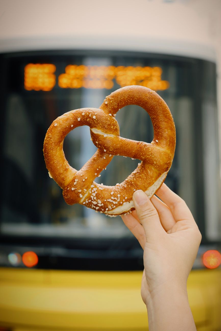 hand with pretzel